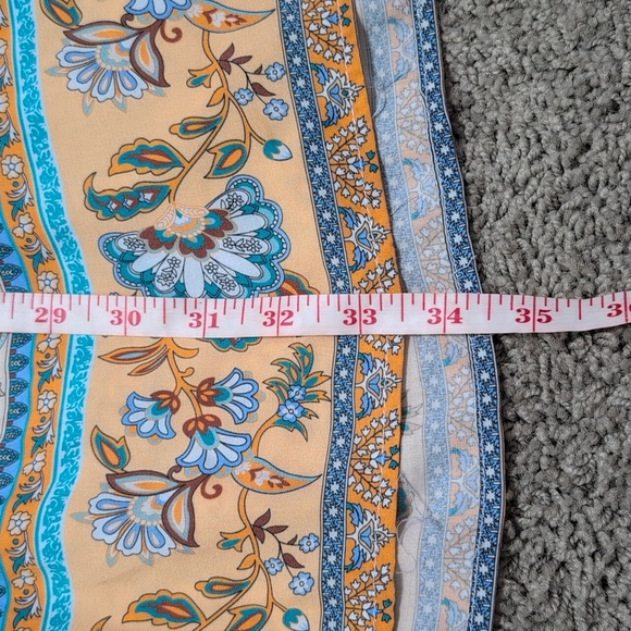 NorthStyle Floral Bohemian Tunic Dress Size 1X Blue And Gold - Picture 10 of 10